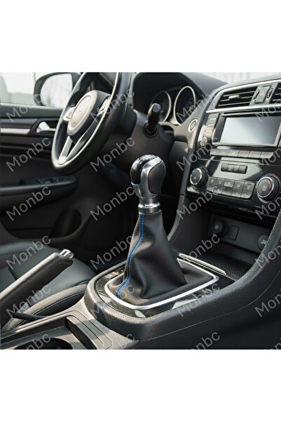 monbc غطاء ناقل الحركة الرياضي الأزرق عالي الجودة والمتين مصنوع من الجلد الصناعي الأسود لسيارة مازدا CX9