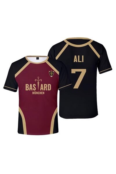 Touz Moda Siyah Bordo Anime Blue Lock Forma Unisex T-shirt