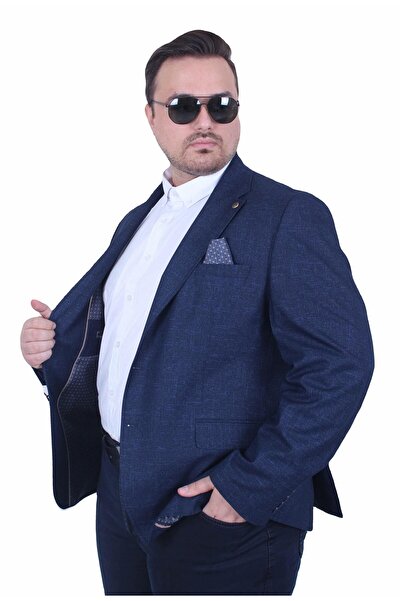 Genel Markalar Erkek Büyük Beden 6 Drop Blazer Gio Ceket 500604 LACIVERT
