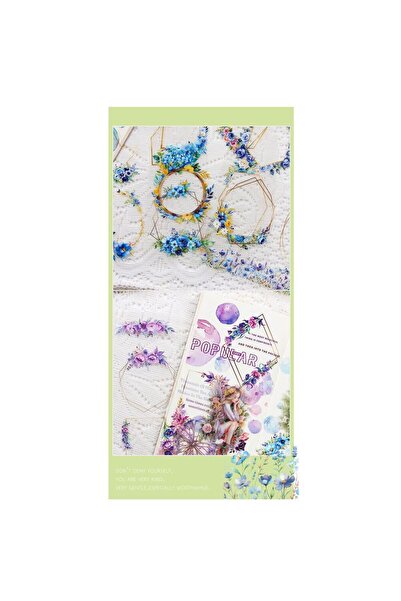 İthal E5-6 foi de autocolant PET cu cadru floral - Culoare: violet