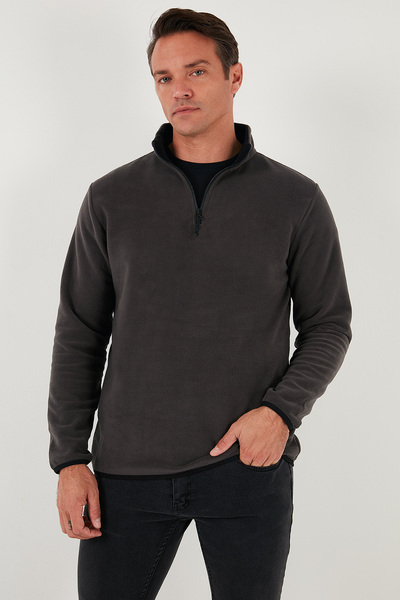 Buratti Slim Fit Half Zipper Stand Collar 2-Pack Fleece Men's Polar 5906003S2