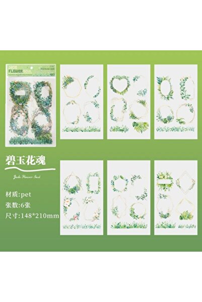 İthal E5-6 foi de autocolant PET cu cadru floral - Culoare: portocaliu