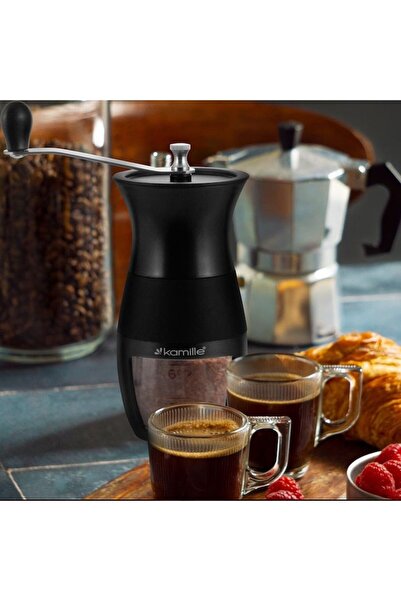 Kamille Râșniță manuală Kamille, lamă din oțel inoxidabil, pentru cafea și piper