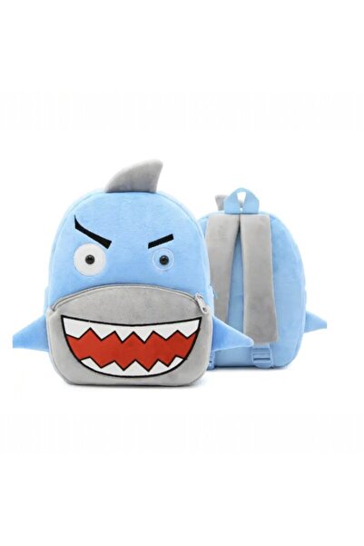 Malvys Ghiozdan de pluș Blue Shark Sharko 26 cm, Ghiozdan școlar, perfect pentru copii energici