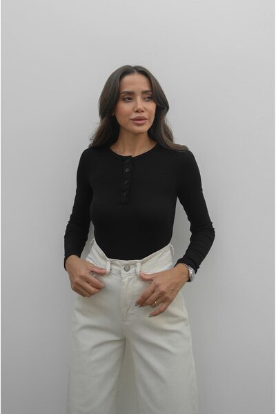 Havoş Black Macsen Crew Neck Blouse
