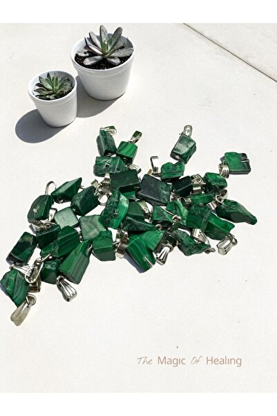 The Magıc of Healıng Malahit Doğal Taş Kolye Ucu