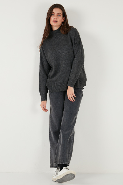 Lela Oversize Fit Turtleneck Soft Textured 2-Pack Knitwear Sweater Sweater 680Kz00469S2