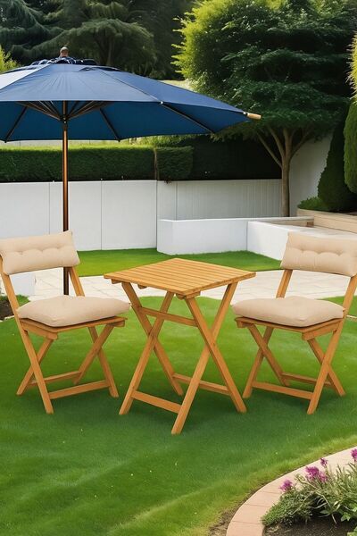 Rual Bahçe Balkon Dolgulu Sandalye Minderi Sırt Dayamalı 2'li 40x40 Su Geçirmez Kumaş (SADECE MİNDER)