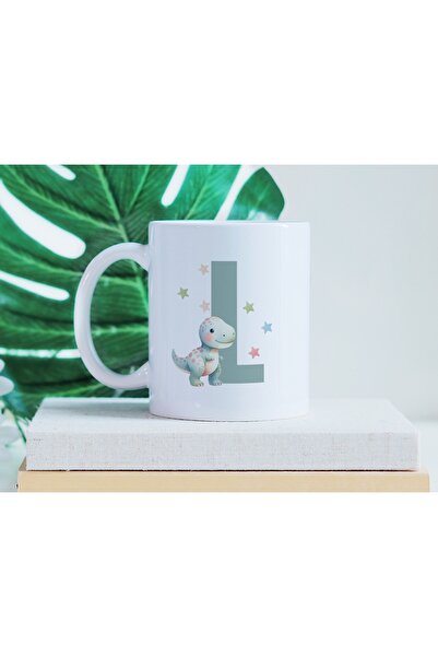 Beramussa كوب على شكل حرف L على شكل ديناصور لطيف - تصميم دينو مع تفاصيل نجمة ...