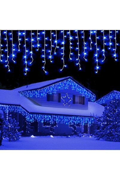 OEM Instalație de Crăciun, 20 m, 500 LED-uri, 8 efecte luminoase, exterior/interior, priză interconectabilă, albastru