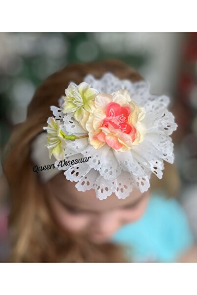 QUEEN AKSESUAR Lace Floral Daisy Fancy Girl Child Baby Hair Band Headband Bandana Custom Birthday