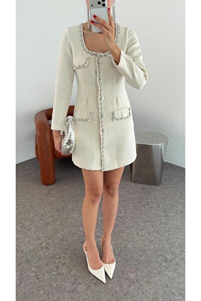 HAZELANNA Buklet Taşlı Elbise