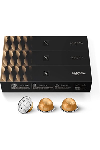 Nespresso Capsules Vertuo, Barista Flavored Pack (Golden Caramel)
