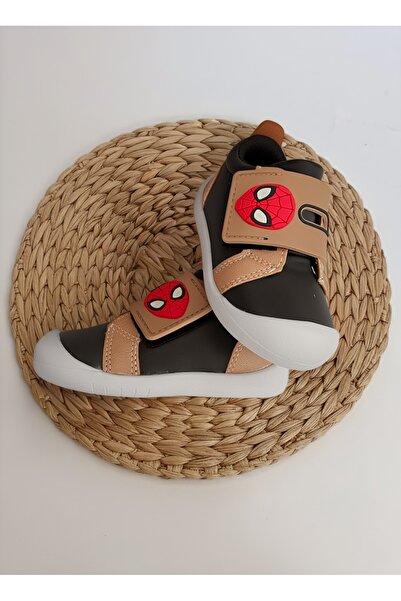 PAPUCUMUN DÜNYASI First Step Orthopedic Baby Shoes Colorful Baby Sports Ballet Flats with Spiderman Figure