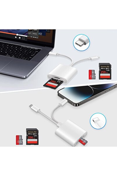 Hope SD Card Reader for iPhone [Apple MFi Certified] 2 in 2 SD Card Adapter USB C Lightning to SD/Micro S