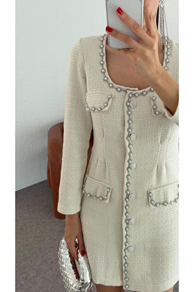 HAZELANNA Buklet Taşlı Elbise