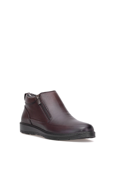 Voyager 5510 Ανδρικές φλατ μπότες από γνήσιο δέρμα καφέ