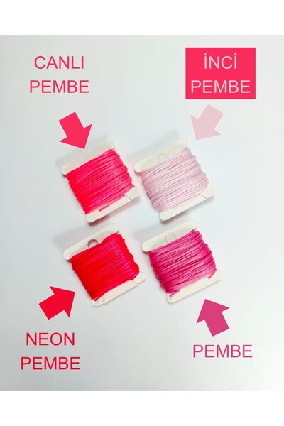 Eskişehir hobi sanat 1 Mm 10 Metre 4 Renk Mumlu ip ( TOPLAM 40 METRE ) Kolye ...