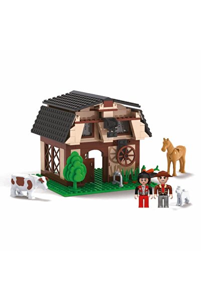 OyuncaklarÜlkesi Lego Compatible Blx Farm Barn Themed Building Set with 2 Minifigures and Animals Block Building Set Legolas