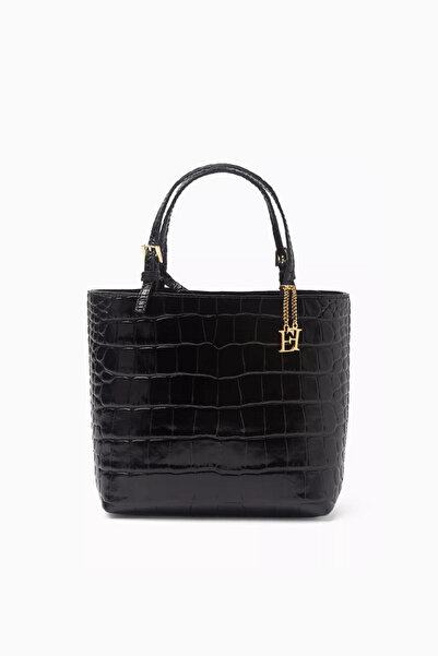 Elisabetta Franchi Timsah Desenli Deri Mini Tote Çanta, Şık & Lüks