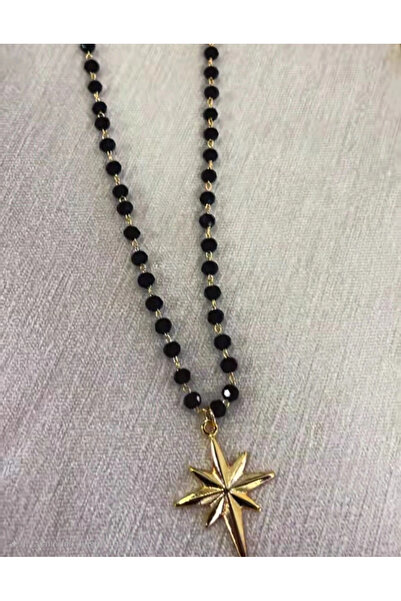 naaksesuar قلادة نجمة القطب موديل الحجر الأسود