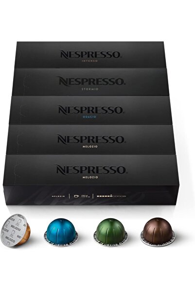 Nespresso VERTUO Signature Coffee Selection (230 ml), Medium-Dark Roasting, 50 Coffee Capsules
