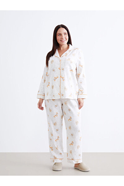 LC Waikiki Sparkling Selections from Shining Store | Women's Pajama Set with Shirt Collar Pattern