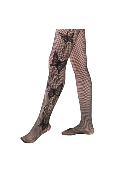 VEYA Fishnet Butterfly Design Kiln Tights