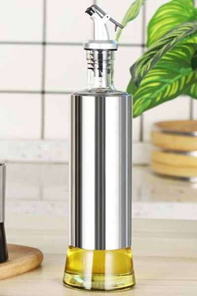 TechnoStation 350Ml İçi Cam Dışı Paslanmaz Çelik Sızdırmaz Şirin Yağdanlık Sosluk Limonluk Tıpalı Yeni Nesil