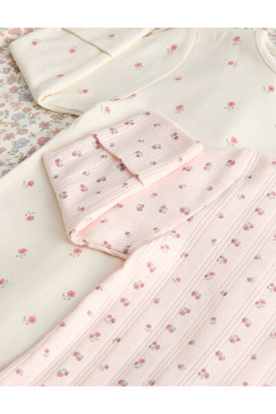 Marks & Spencer 3’lü Saf Pamuklu Çiçek Desenli Uyku Tulumu Seti (0–3 Yaş)