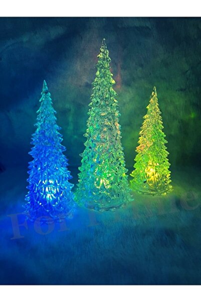epazzar Akrilik Renkli Mini Led Çam Ağacı 1 Adet Kristal Yılbaşı Çam Ağacı Iş...