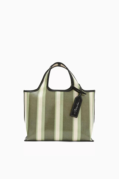 3.1 Phillip Lim Mini Double Stripe Market Bag, Stylish & Compact, Coated Canvas