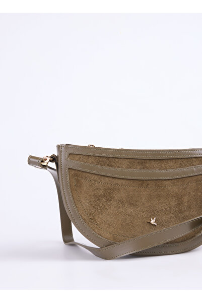 Fabrika Süet Haki Kadın Çapraz Çanta HERA-GANDER