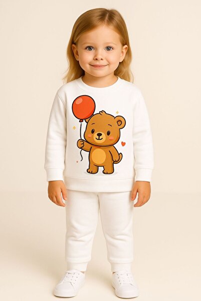 MODA Χειμερινό σετ φόρμας για κορίτσια και αγόρια με σχέδιο αρκουδάκι καρδιά ...