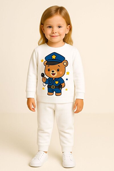 MODA Χειμερινό σετ φόρμας για κορίτσια και αγόρια αρκουδάκι αστυνομίας PRINT ...