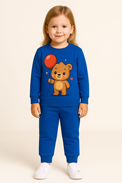 MODA Χειμερινό σετ φόρμας για κορίτσια και αγόρια με σχέδιο αρκουδάκι και καρ...