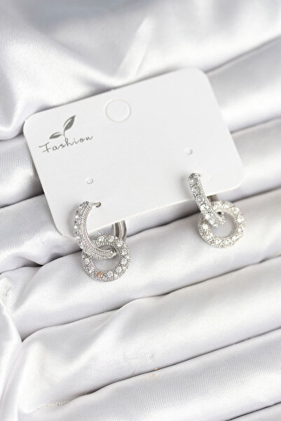 Skygo Silver Color Brass Zircon Stone Hoop Model Women's Earrings - Tj-Bkp11279