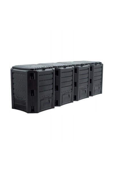 JollyMag Compostor de gradina, 4 module, negru, 1600 L, 261x71.9x82.6 cm, Mod...