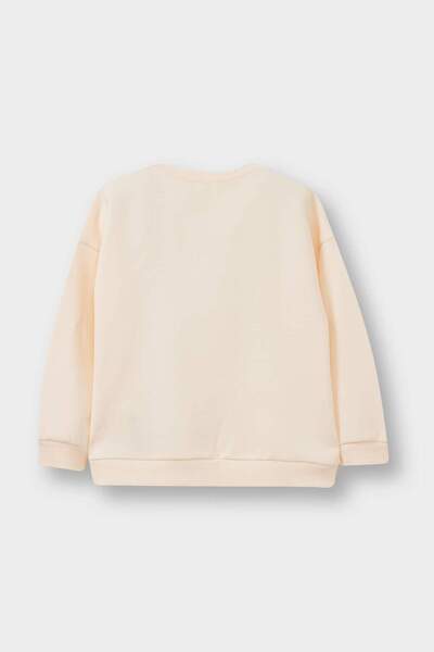 DeFacto Kız Bebek Bisiklet Yaka Baskılı İçi Yumuşak Tüylü 2li Sweatshirt F1468A525AU