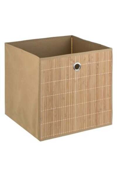 SHOPIENS Foldable Bamboo Storage Box Color 31 x 31 x 31 cm