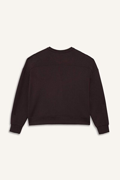 DeFacto DeFactoFit Oversize Geniş Kalıp Bisiklet Yaka Modal Sporcu Sweatshirt E8954AX25AU