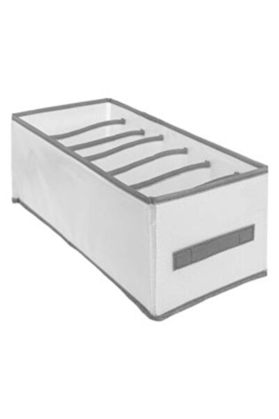 SHOPIENS Organizator cu 7 compartimente alb gri pentru dulap 36 x 17 x 17 cm
