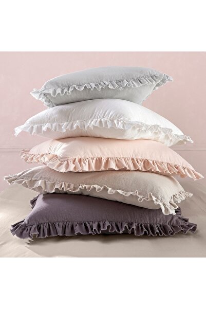 Maki Home Makiteks 100% Cotton Ruffled Fuchsia 200X220+2*(50X70) Double Duvet Cover and Pillowcase Set