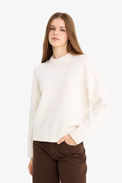 DeFacto Oversize Geniş Kalıp Bisiklet Yaka Triko Kazak R6044AZ25WN