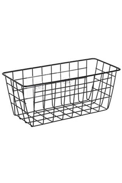 SHOPIENS Raft metalic negru cu cârlige adezive pentru baie 28 x 12 x 12 cm