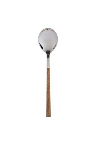 SHOPIENS Stainless Steel Spoon with Wooden Effect Handle 21 cm