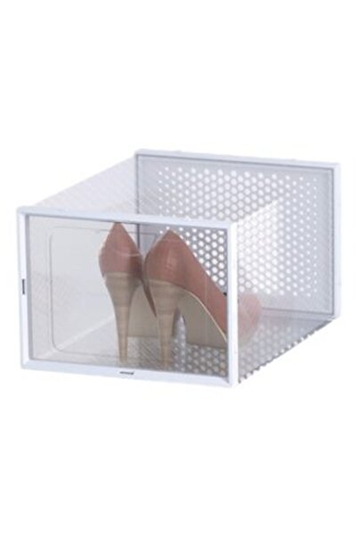 SHOPIENS Plastic Transparent Storage Box with Door for High Heeled Shoes 36 x 28 x 20 cm