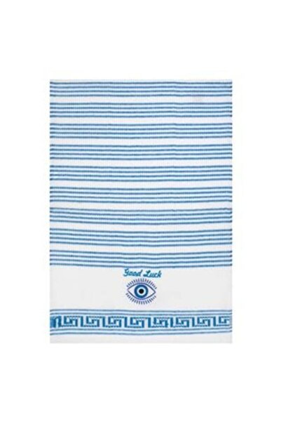 SHOPIENS Kitchen Towel Blue Striped & Eye Good Luck Model 60 x 40 cm