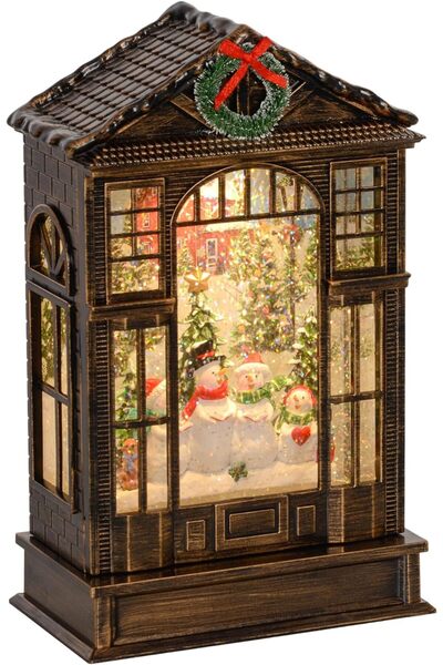 Generic Christmas Snow Globe Lantern | Snowman Scene, Musical, Glittering, Battery Operated