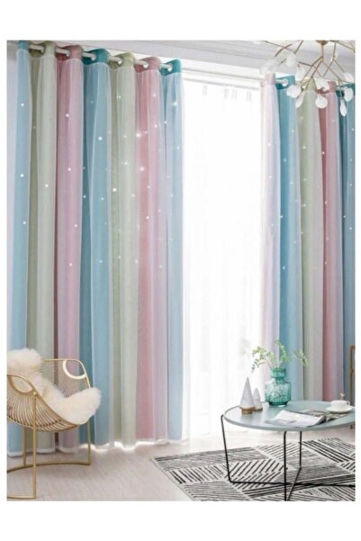 KYD ستارة تعتيم من لوحة واحدة - معزولة حرارياً، بخيوط معدنية مزخرفة، 100 × 200 سم